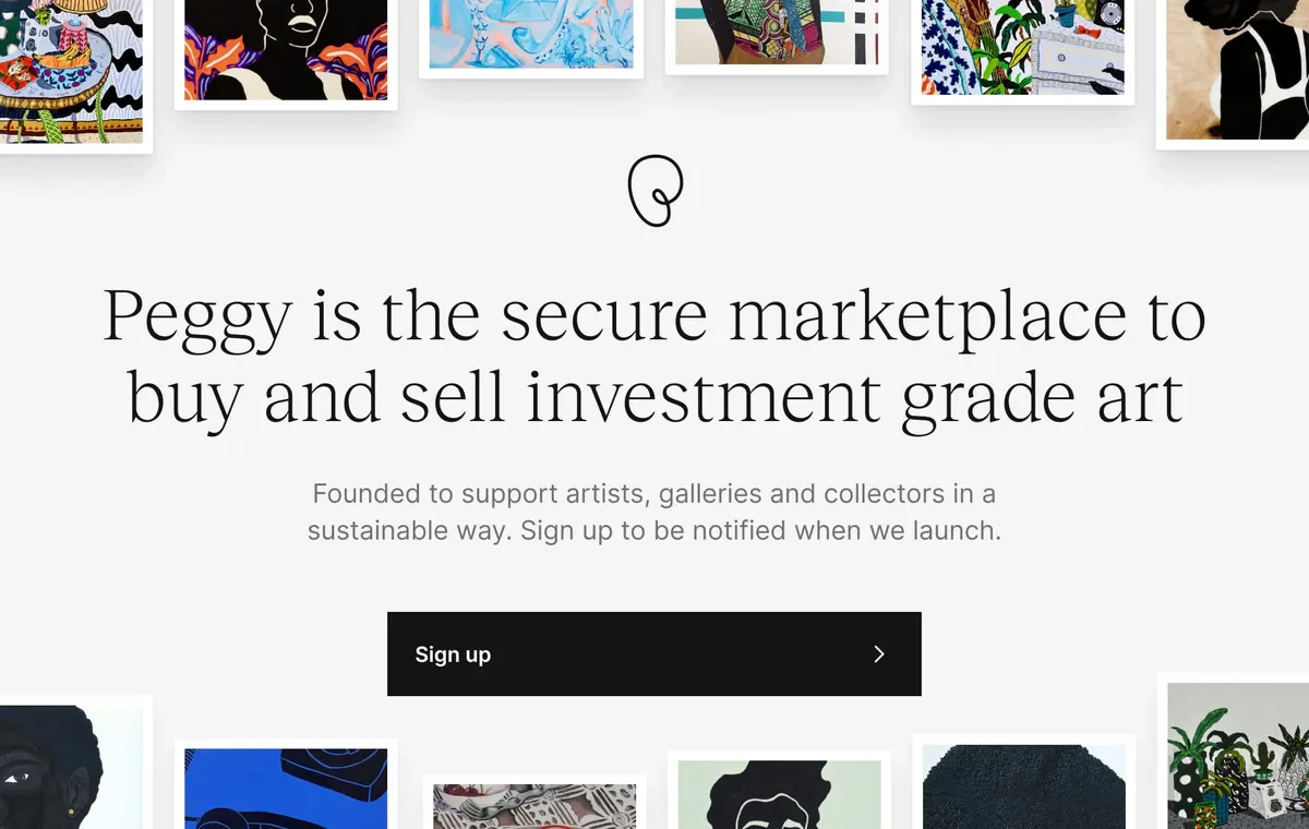 Peggy website screenshot from Sitehunter