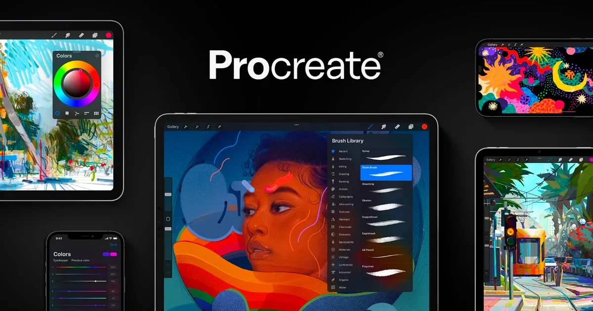 Procreate website screenshot from Sitehunter