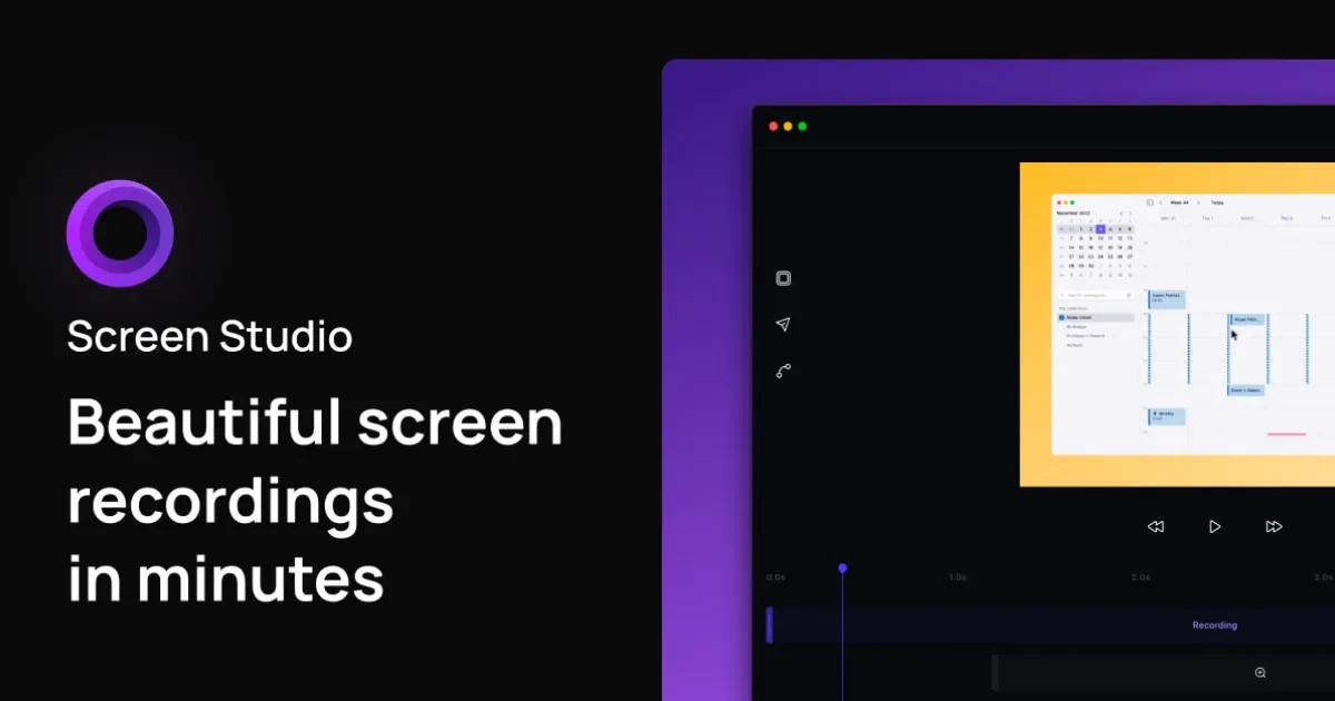 Screen Studio website screenshot from Sitehunter
