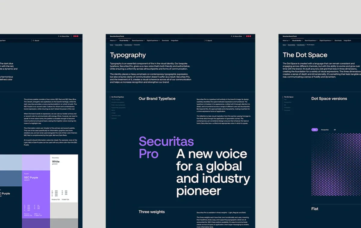 Securitas Brand Portal website screenshot from Sitehunter