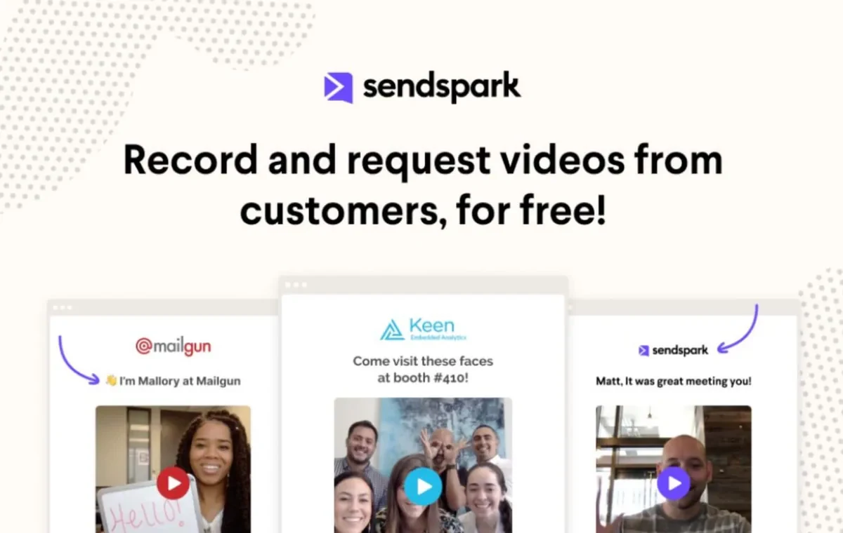 Sendspark website screenshot from Sitehunter