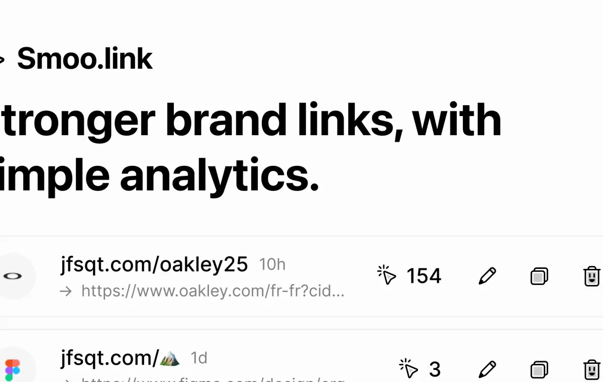 Smoo.link website screenshot from Sitehunter