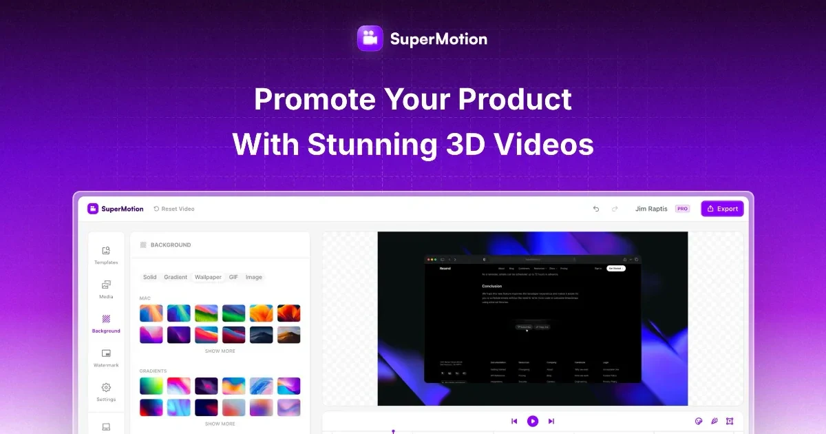 SuperMotion website screenshot from Sitehunter