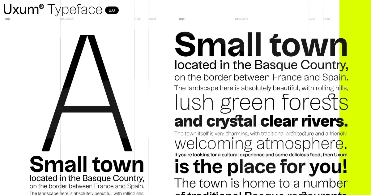 Uxum® Typeface 2.0 website screenshot from Sitehunter